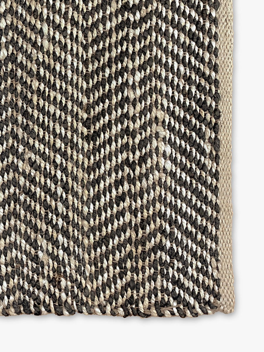 Herringbone Door Mat in Black & Natural