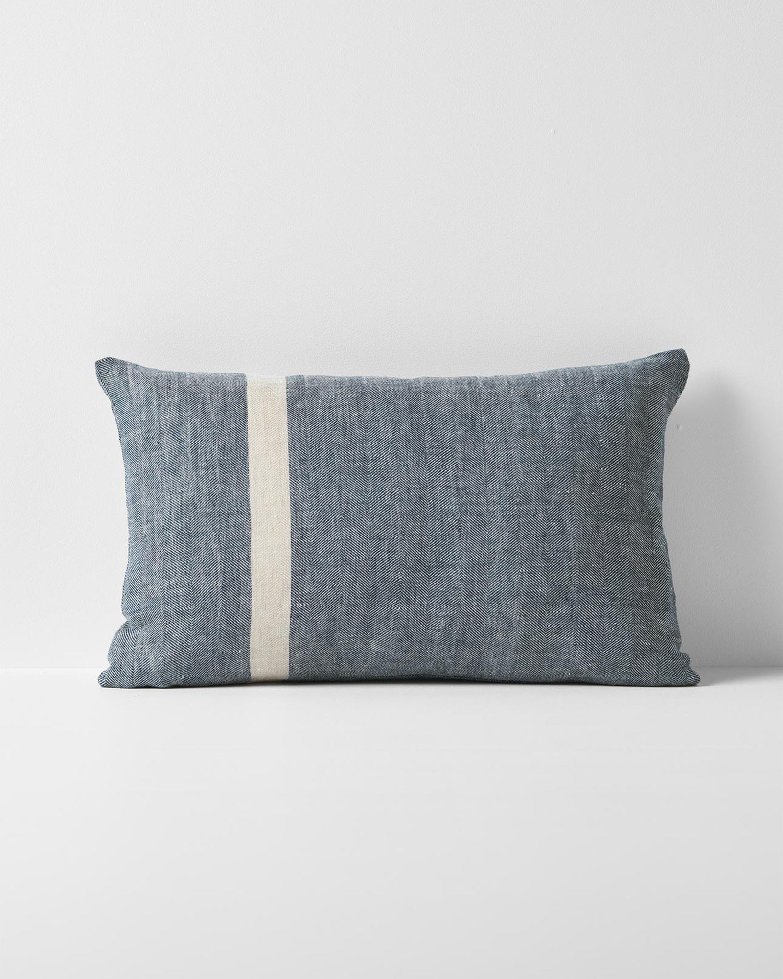 Herringbone Rectangle Cushion in Indigo