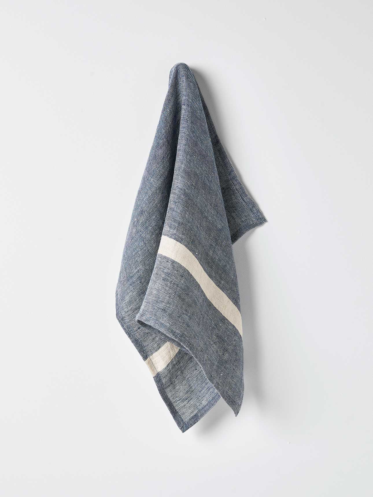 Herringbone Tea Towel in Indigo