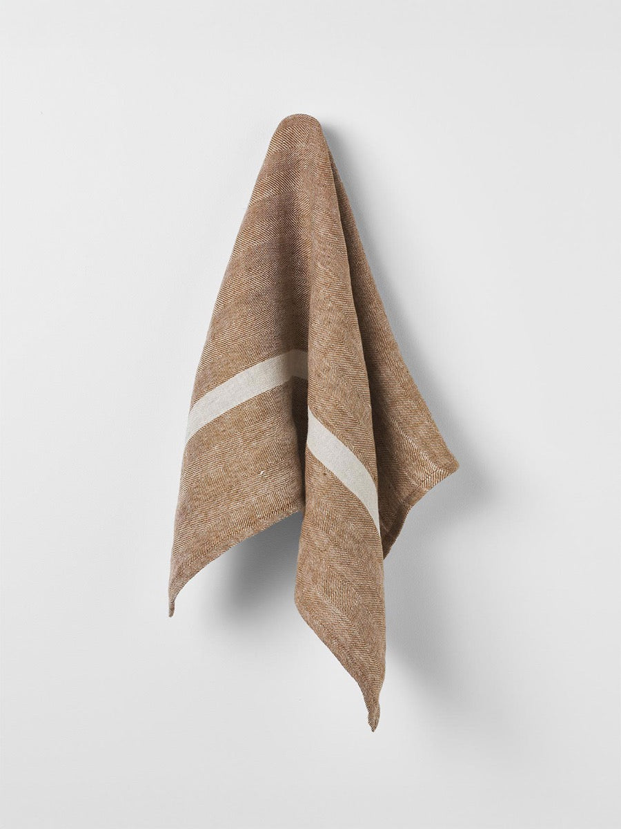 Herringbone Tea Towel in Nutmeg
