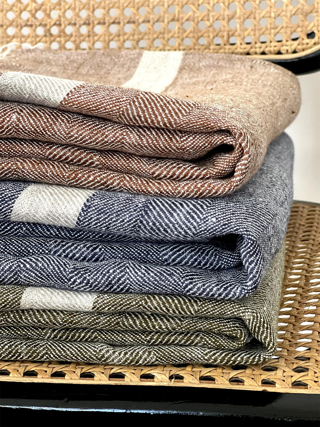 Herringbone Tea Towel in Charcoal