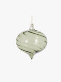 Onion Bauble in Clear Green Swirl