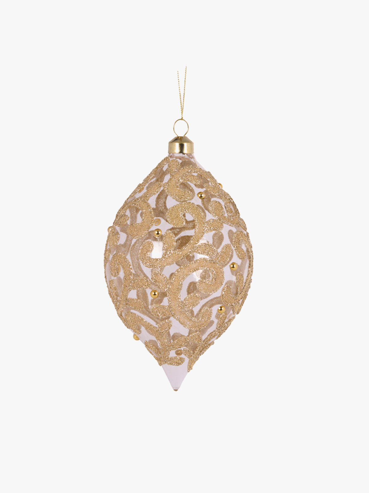 Elaborate Swirl Drop Bauble in Gold