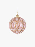 Embossed Fleur Bauble in Pink