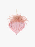 Feather Topped Onion Bauble in Blush
