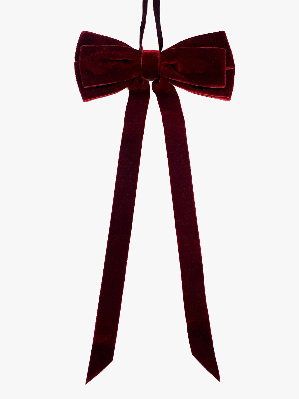 Hanging Bow with Long Tails in Burgundy