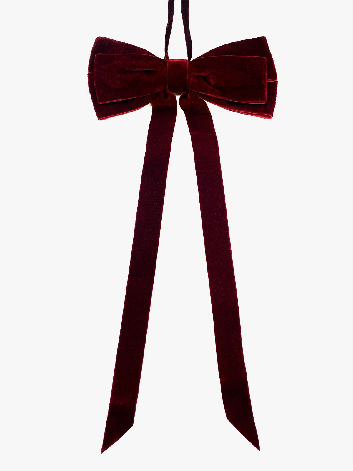 Hanging Bow with Long Tails in Burgundy