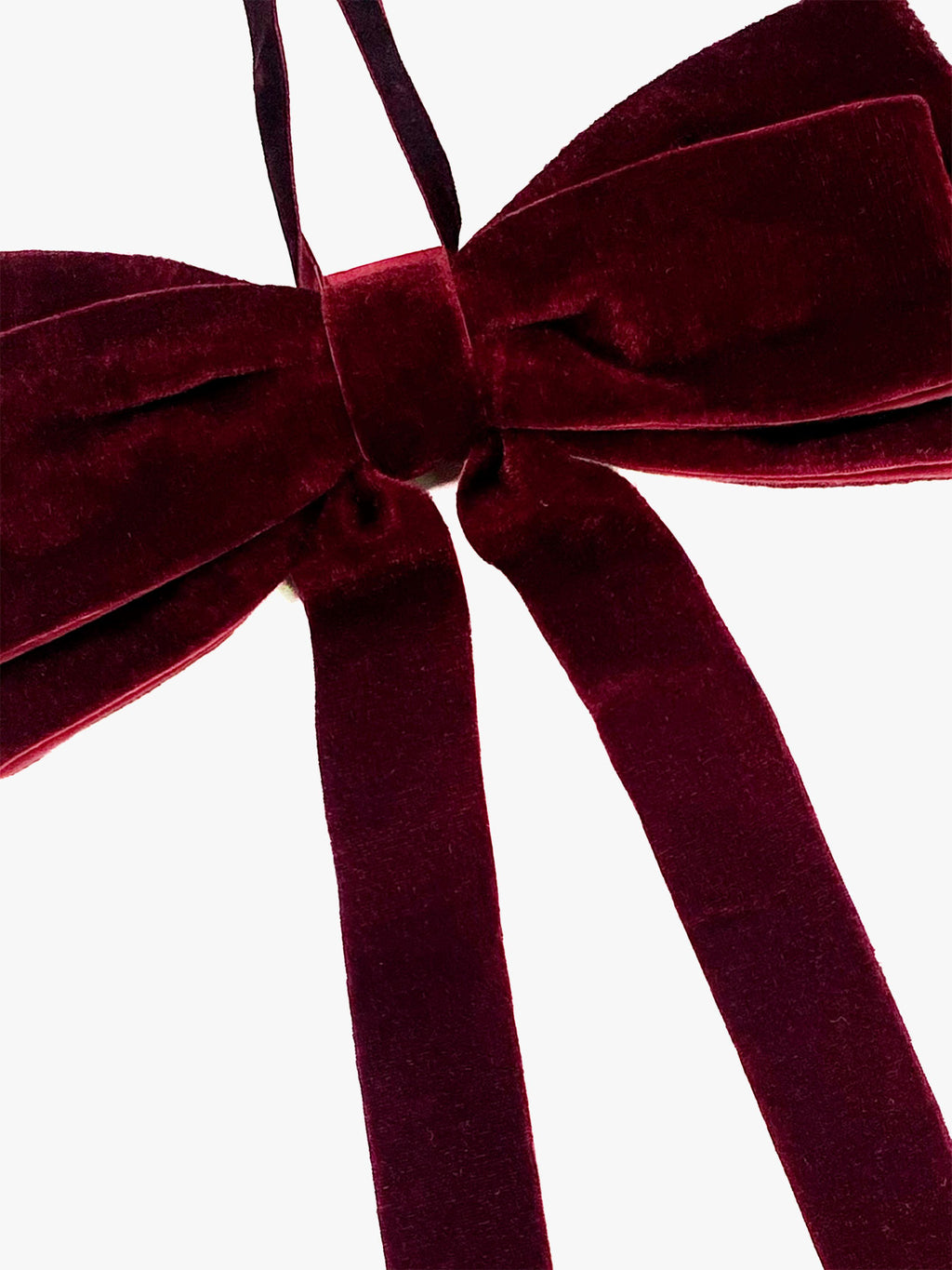 Hanging Bow with Long Tails in Burgundy