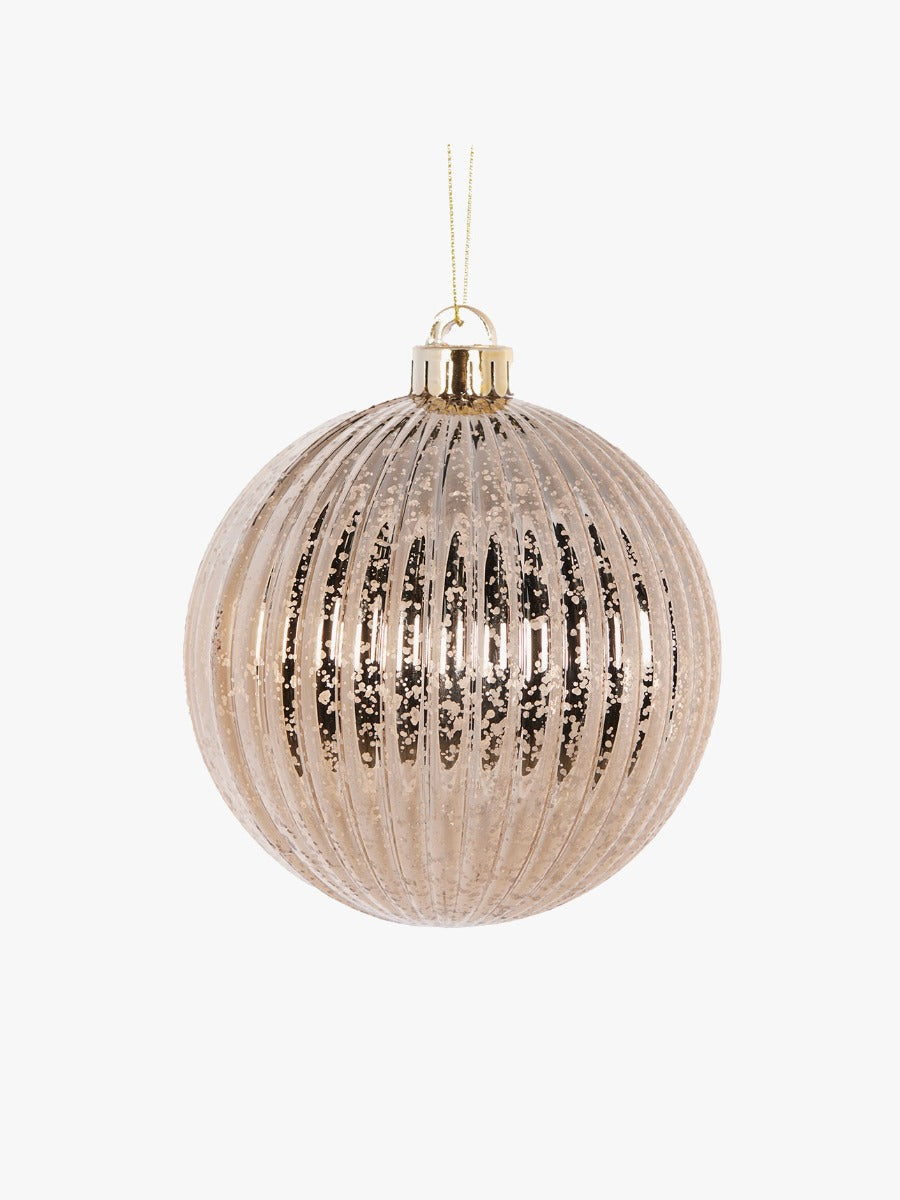 Ribbed Mercury Bauble in Champagne