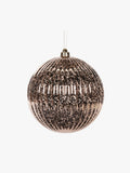 Mercury Ribbed Bauble in Champagne - 20cm