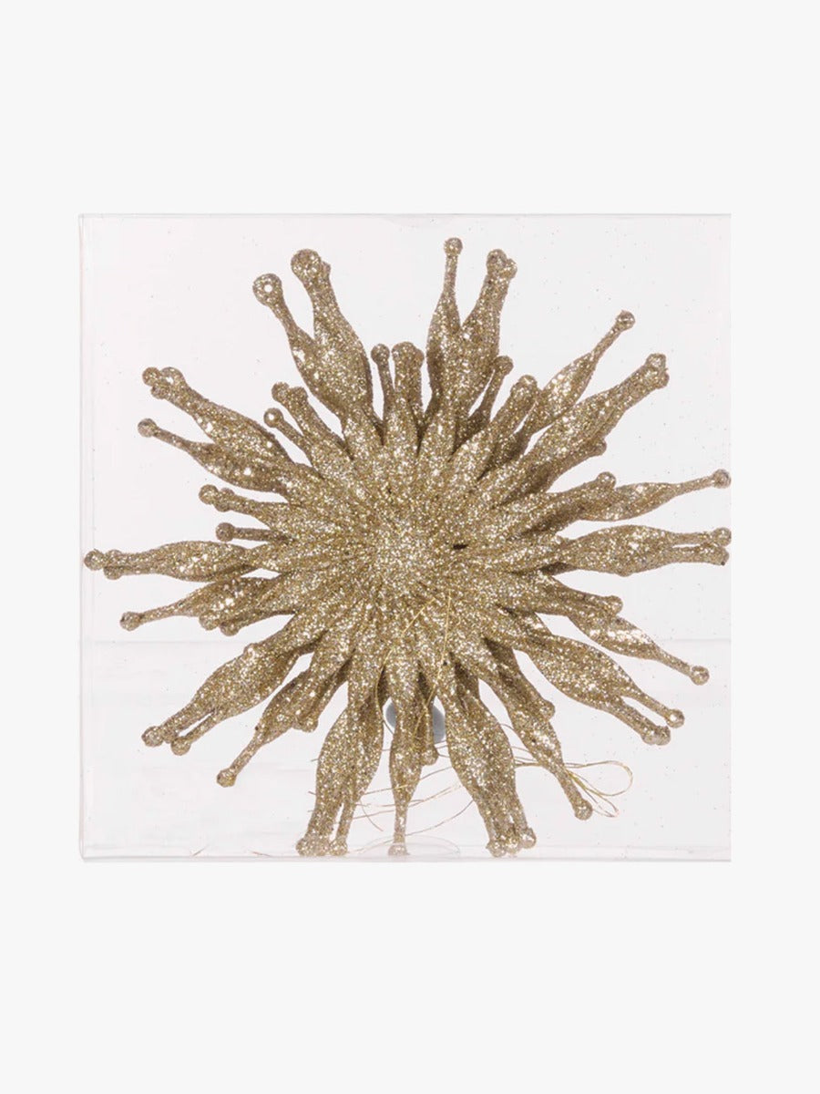 Champagne Glitter Snowflake - 4 Pack - Large