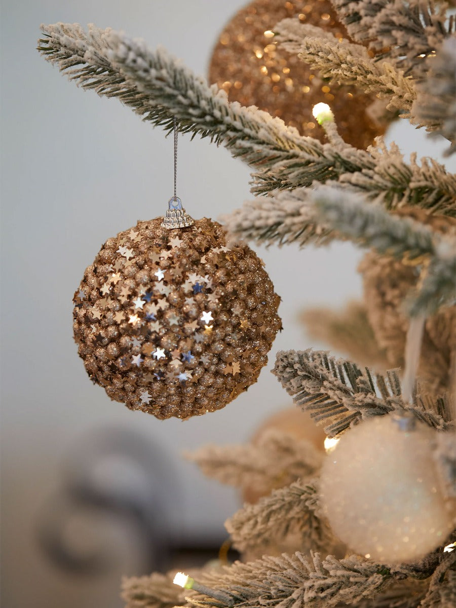 Champagne Shatterproof Baubles - 6 Pack