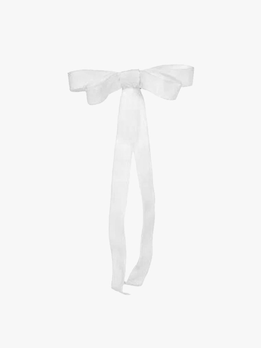 White Velvet Classic Bows - 6 Pack