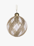 Champagne Beaded Swirl Glass Bauble