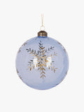 Blue Etched Snowflake Bauble