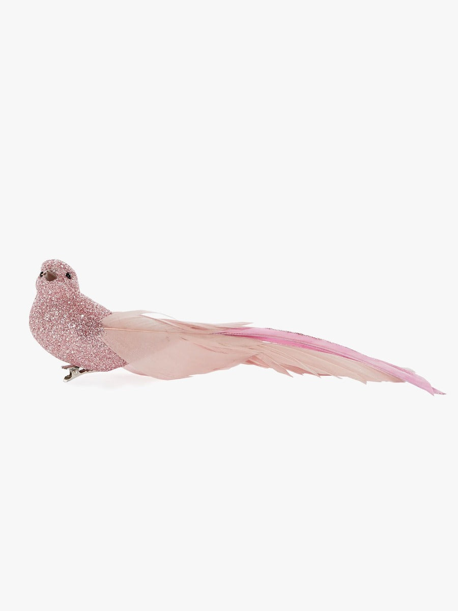 Blush Feather Clip Bird