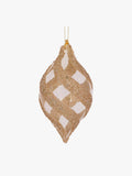 Champagne Crystal Swirl Drop Bauble