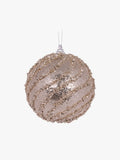 Glittered Swirl Bauble in Champagne