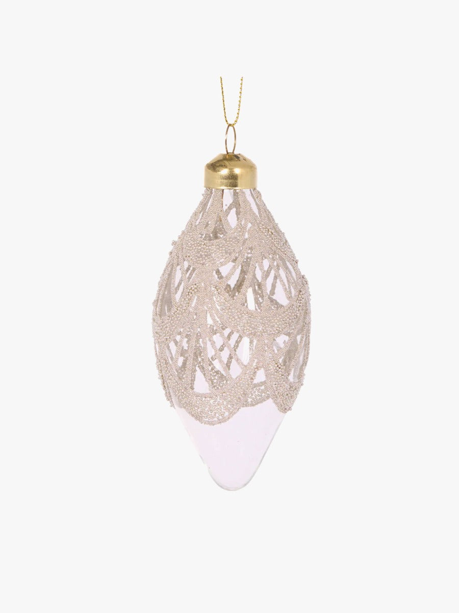Champagne Lace Drop Bauble