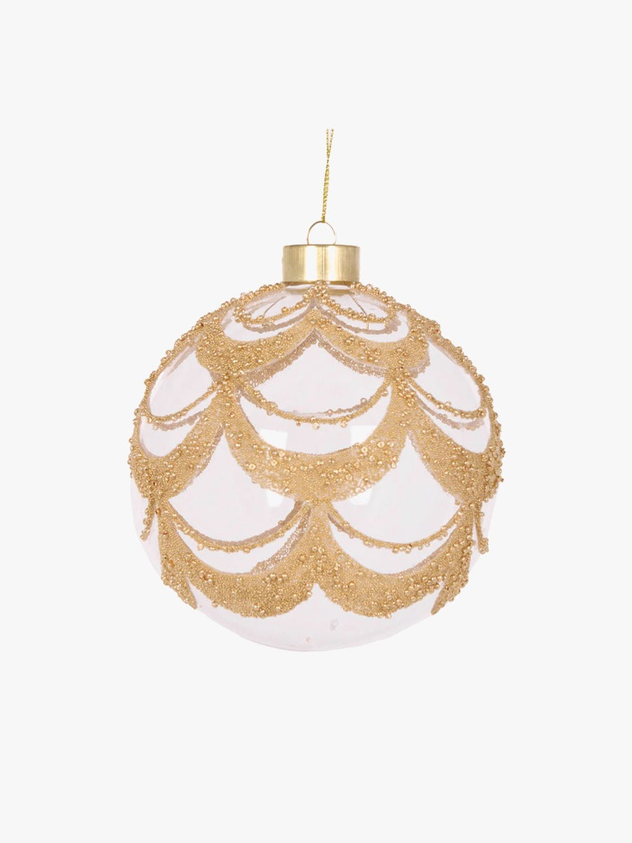 Clear Scalloped Glass Bauble