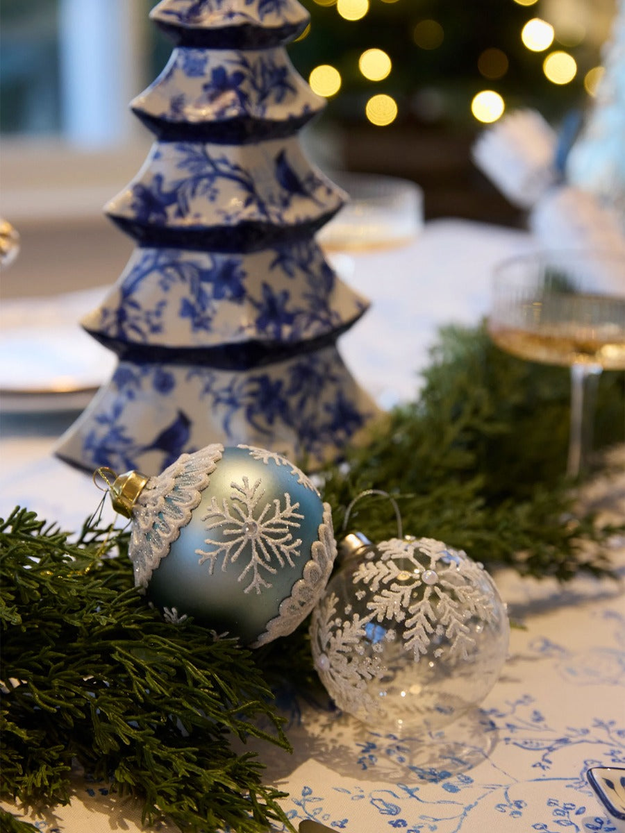 Clear Pearl Snowflake Bauble