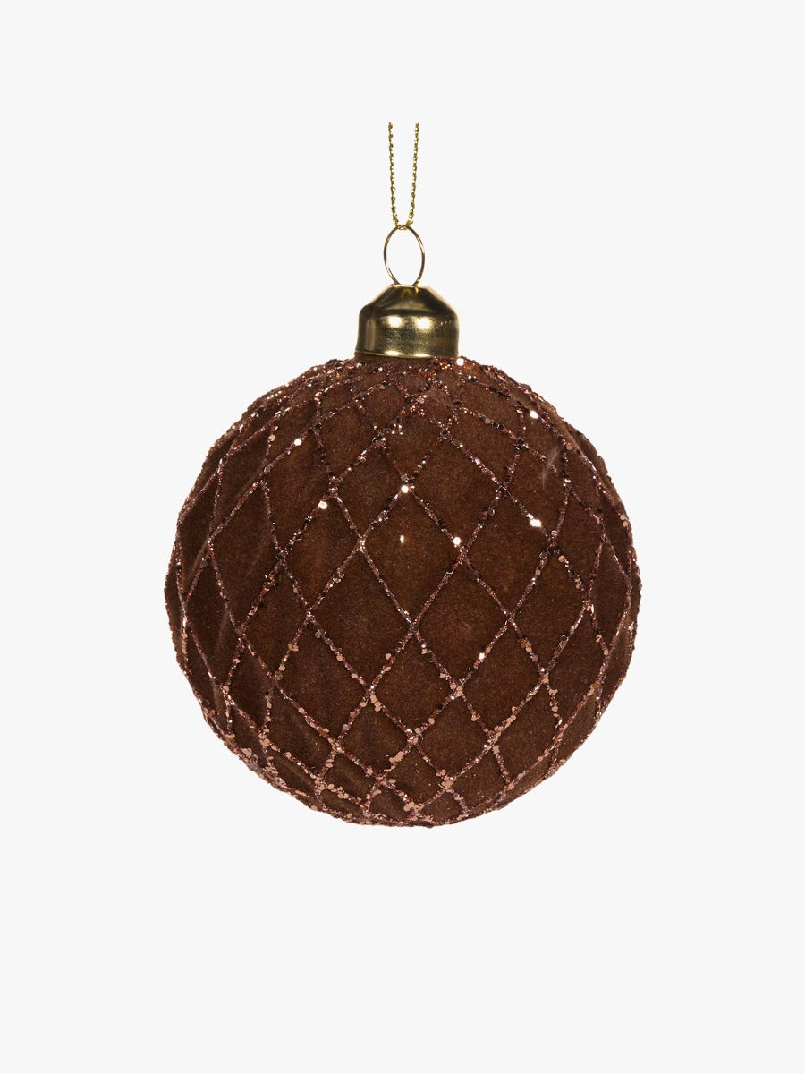 Velvet Quilted Bauble in Copper