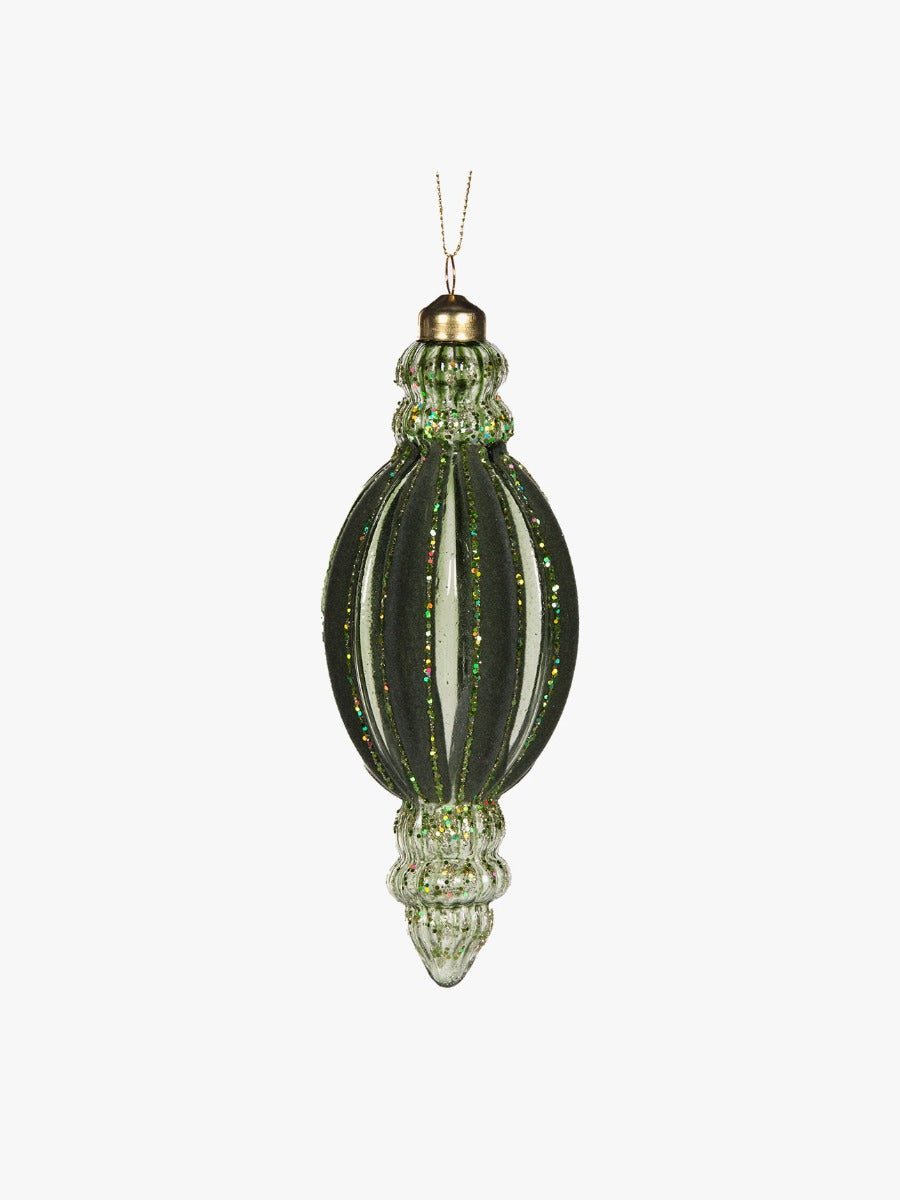 Velvet Ribbed Finial in Forest