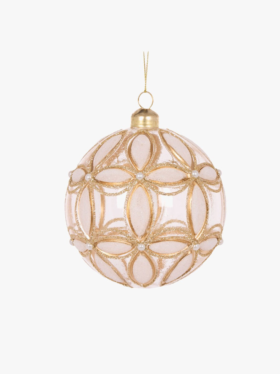 Gold Embossed Fleur Bauble