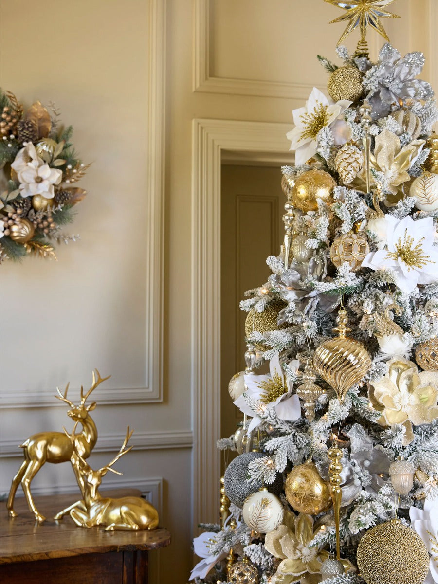 Gold Embossed Fleur Bauble