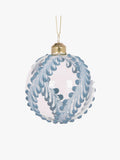 Intricate Piped Blue Fern Bauble