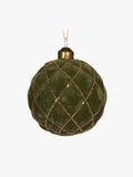 Luxe Velvet Quilted Bauble in Green