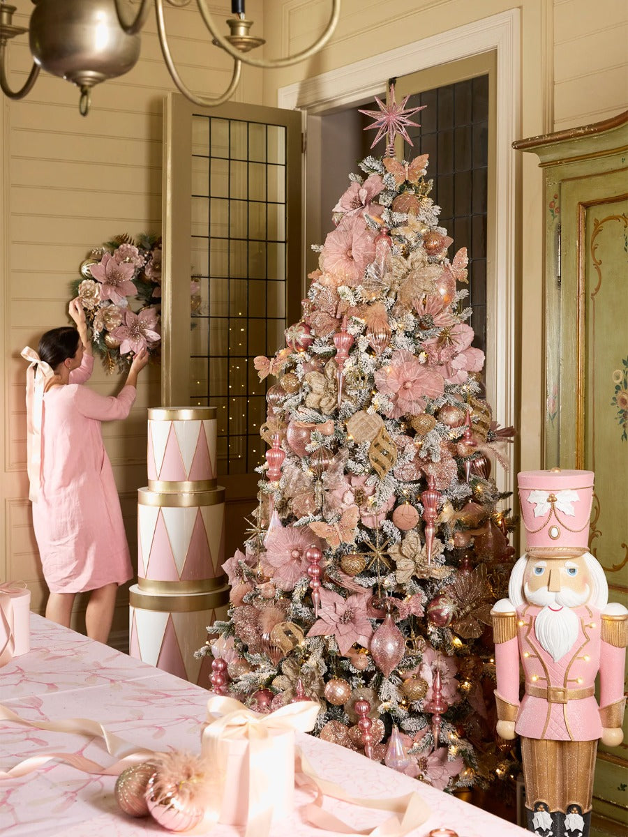 Minimal Pink Velour Poinsettia
