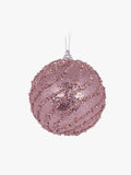 Pink Glittered Swirl Bauble