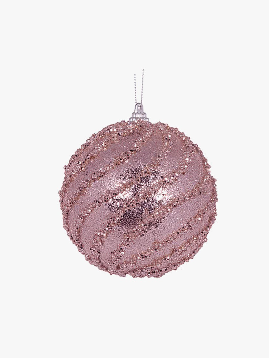Pink Glittered Swirl Bauble