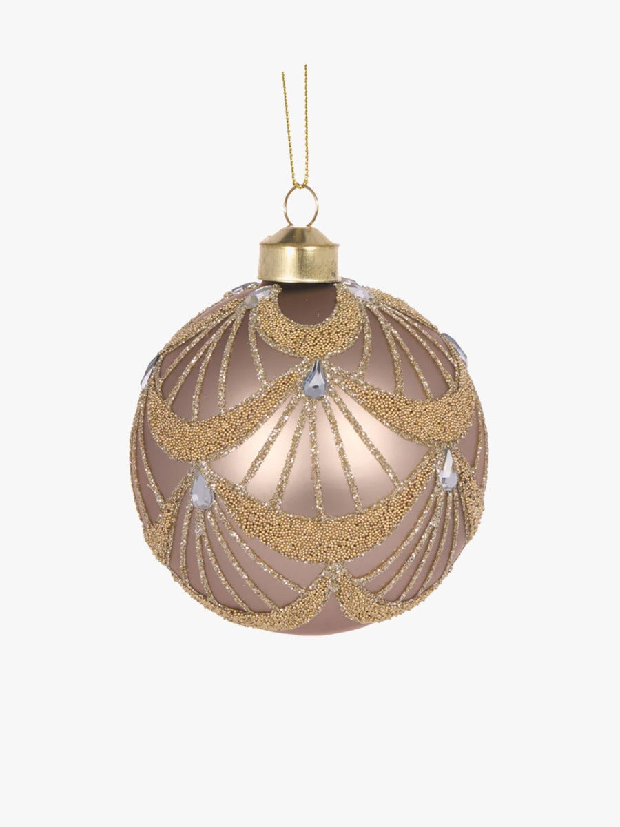 Rose Gold Scalloped Jewel Bauble