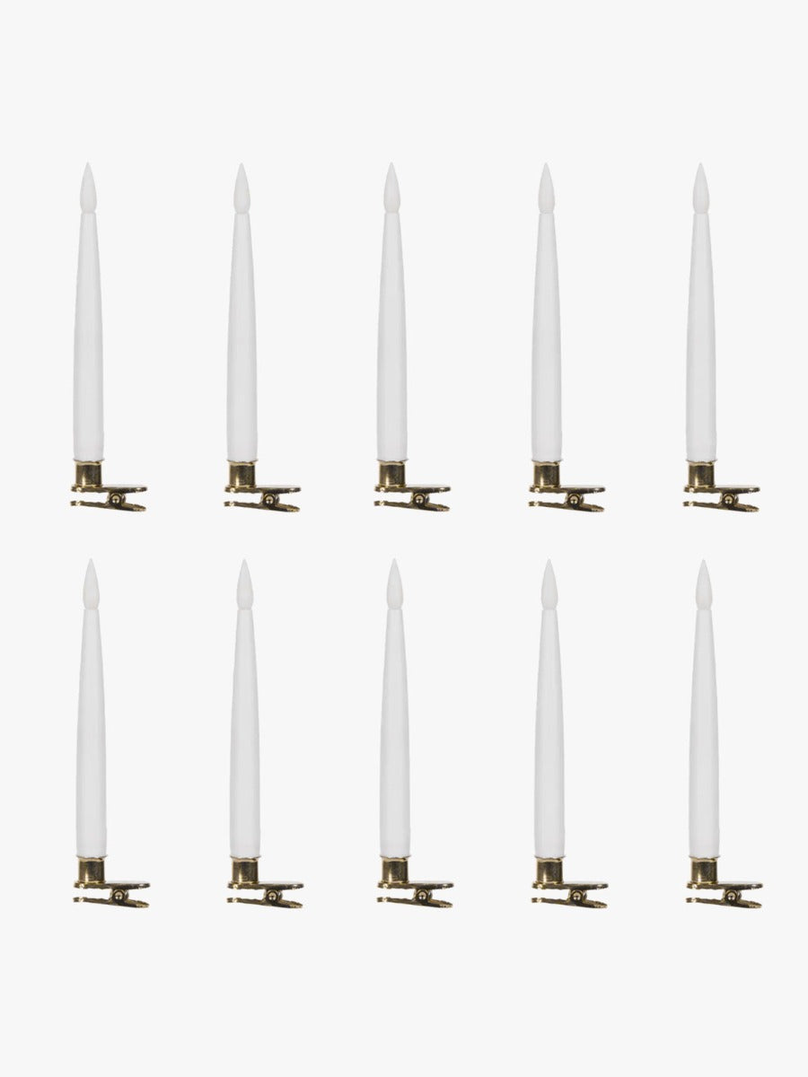 Luxury Taper Clip Candles - Set of 10