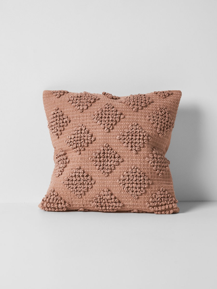 Husk Square Cushion in Clay