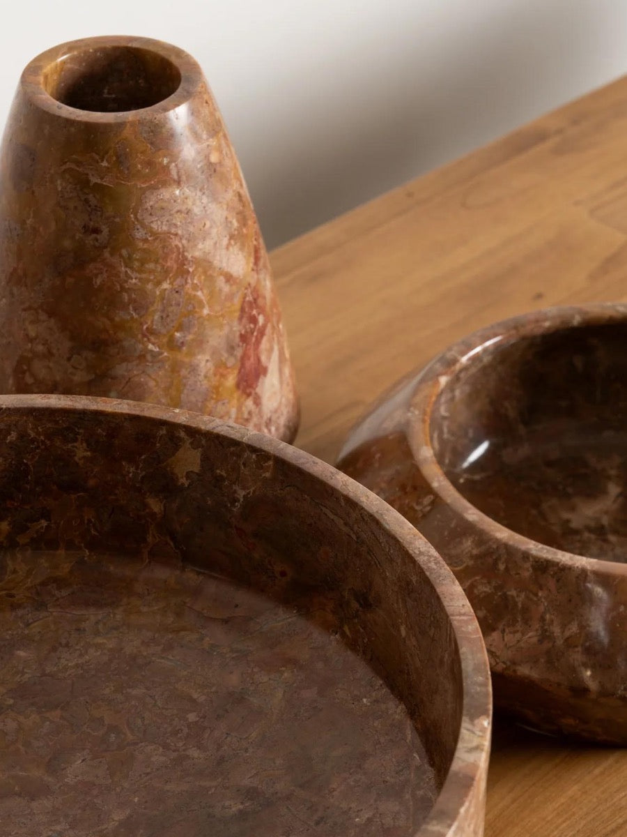 Adelita Rosso Marble Podium Bowl