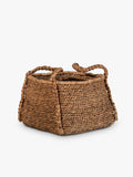 Waterhyacinth Rounded Square Basket with Plaited Handles