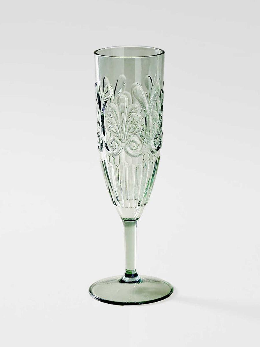 Flemington Acrylic Champagne Flute in Green