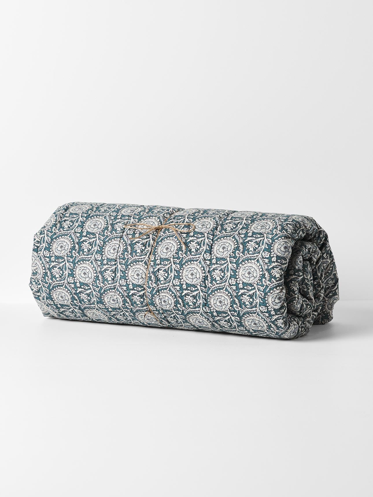 Jaipur Coverlet in Mineral & Indian Teal