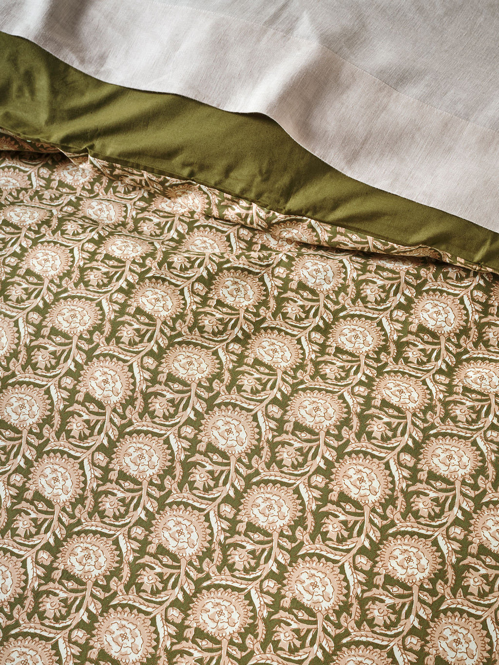 Jaipur Quilt Cover in Olive
