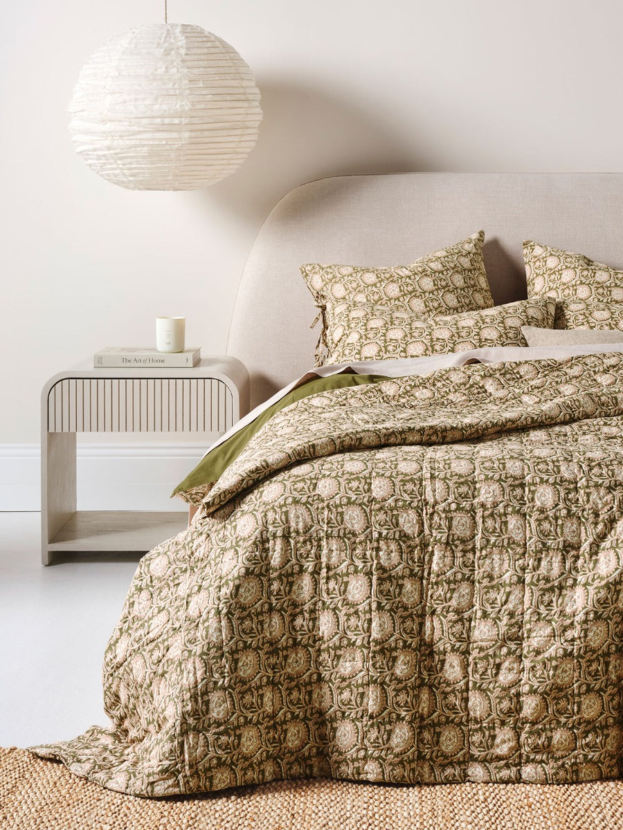 Jaipur Coverlet in Olive
