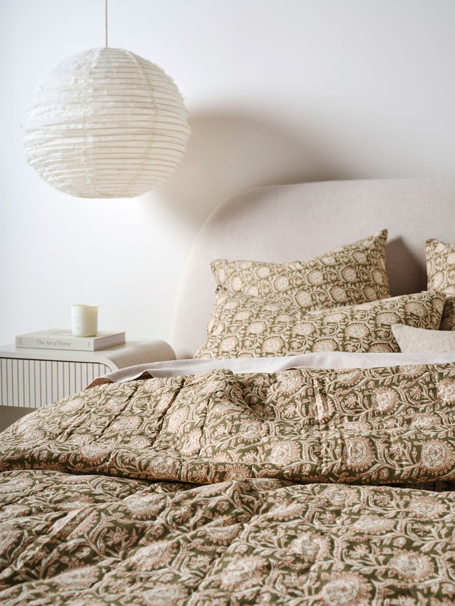 Jaipur Coverlet in Olive