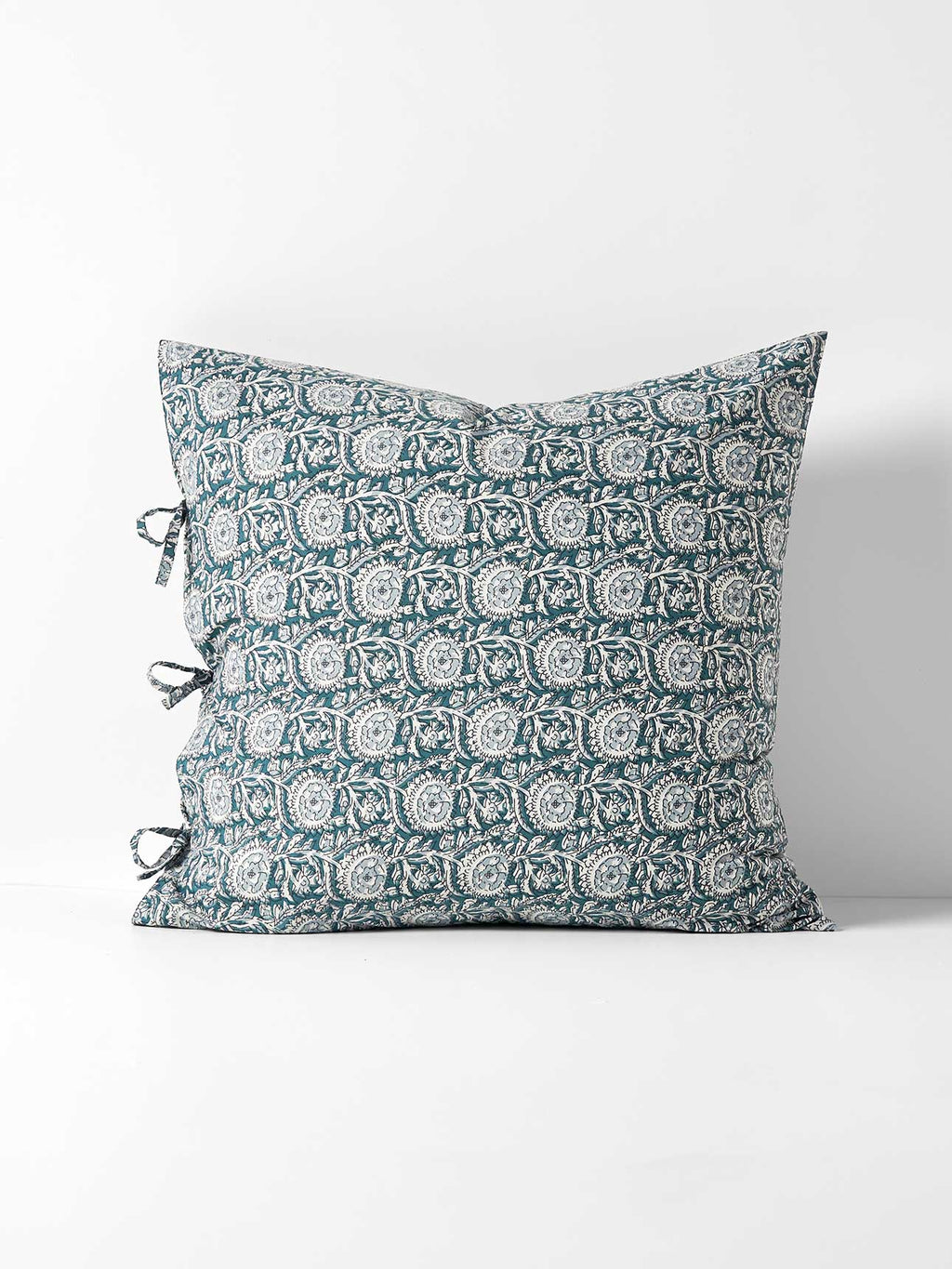 Jaipur European Pillowcase in Mineral & Indian Teal