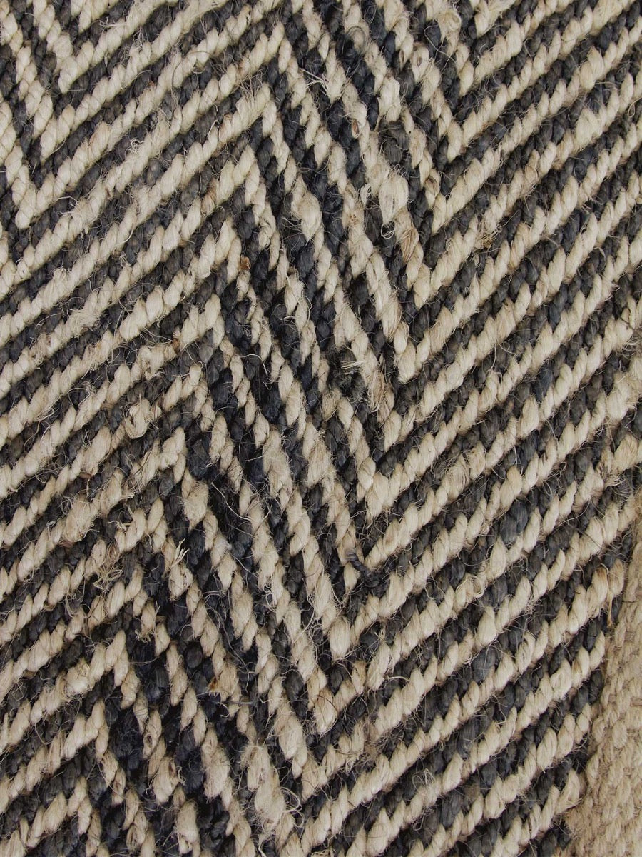Herringbone Hall Runner in Black & Natural