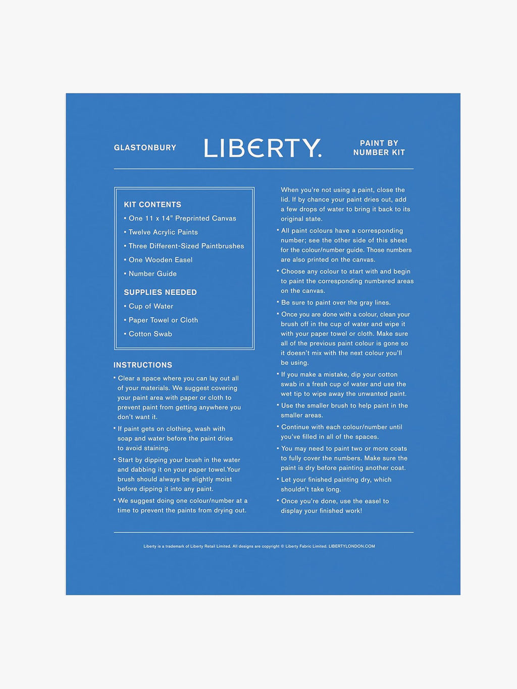 Liberty London Glastonbury Paint By Number Kit