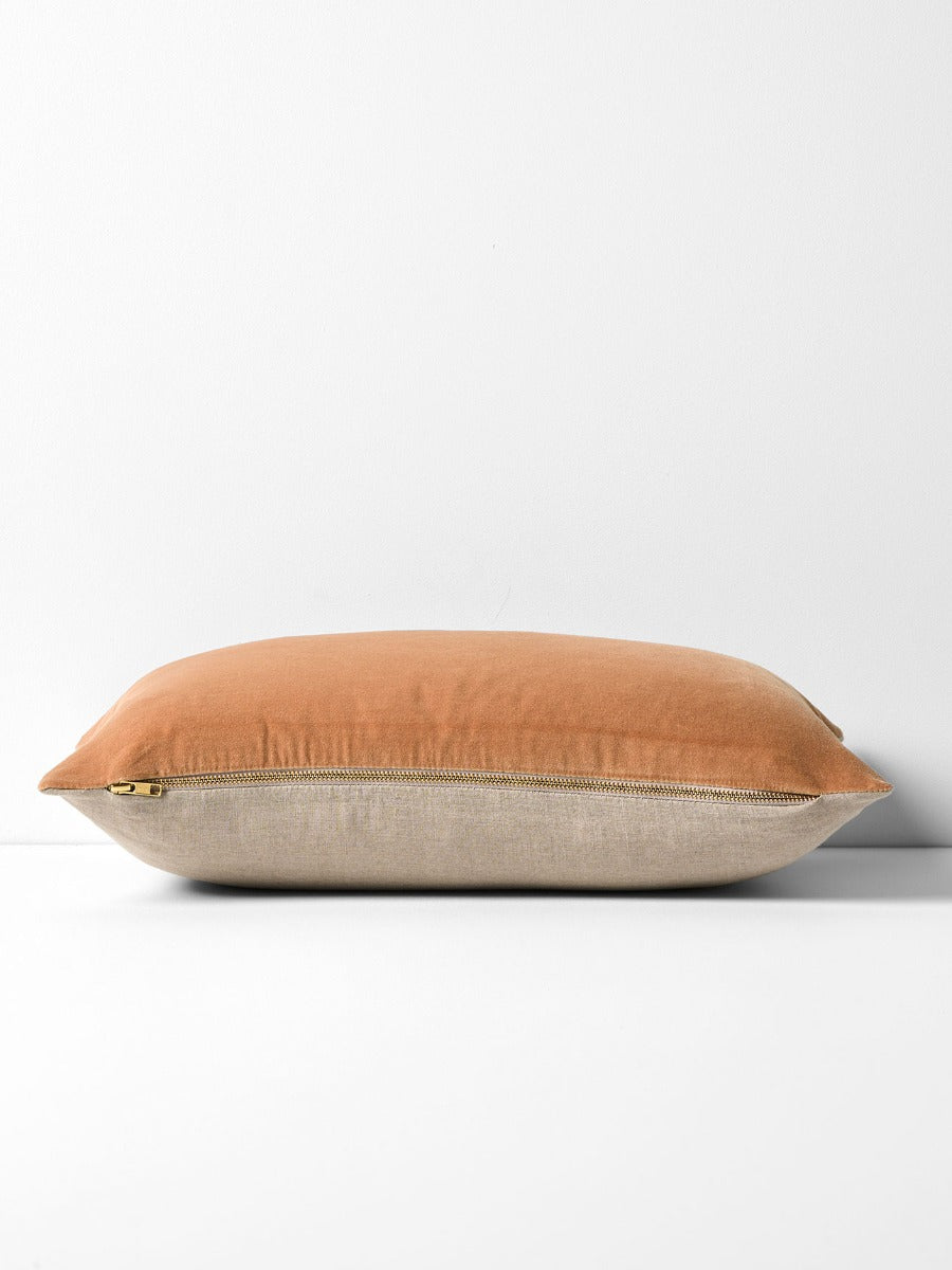 Luxury Velvet Rectangle Cushion in Hazelnut