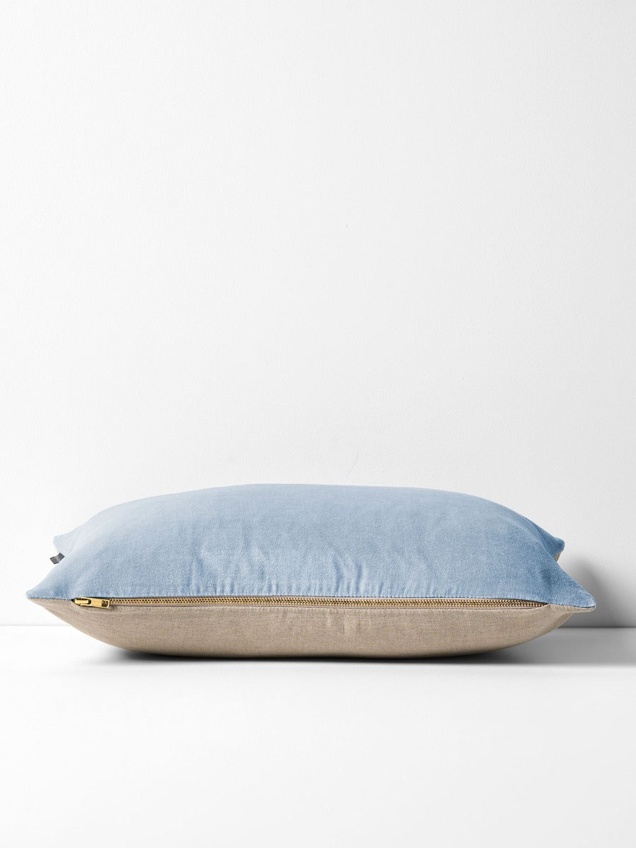 Luxury Velvet Rectangle Cushion in Powder Blue