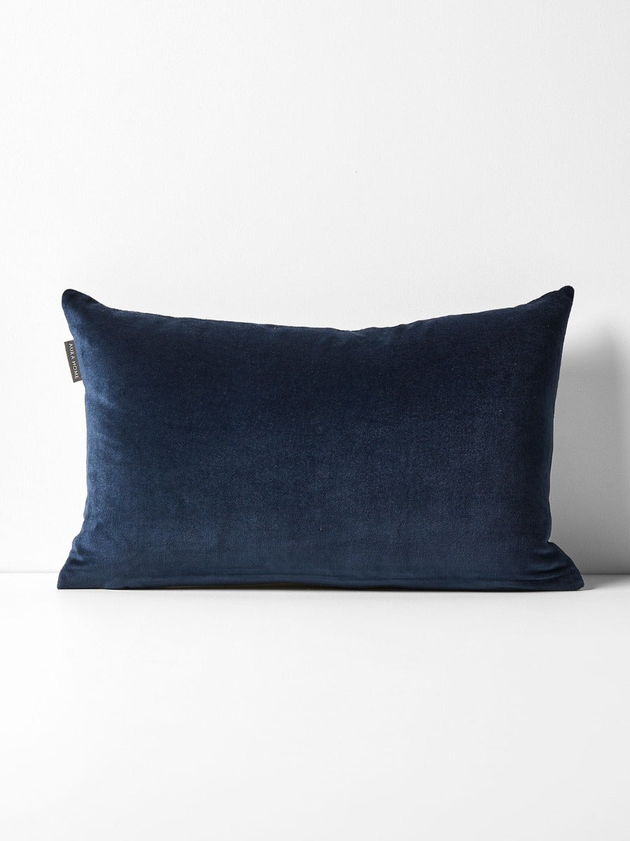 Luxury Velvet Rectangle Cushion in Slate